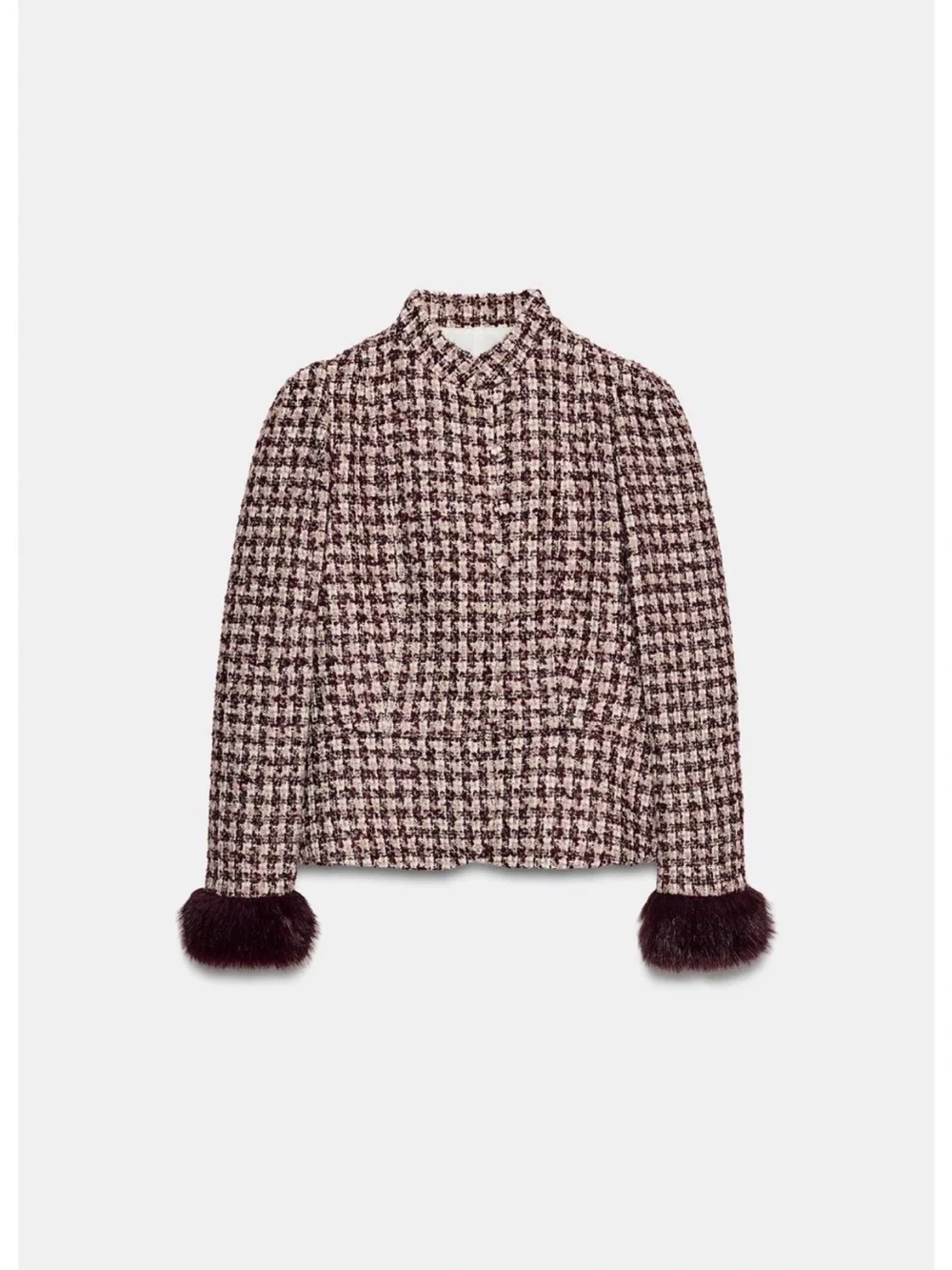 ZARA FAUX FUR STRUCTURE BLAZER